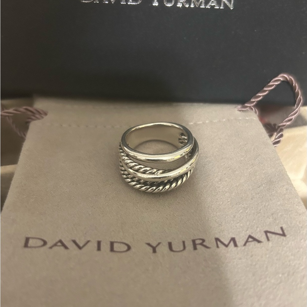 David Yurman Silver Twisted Rope Ring